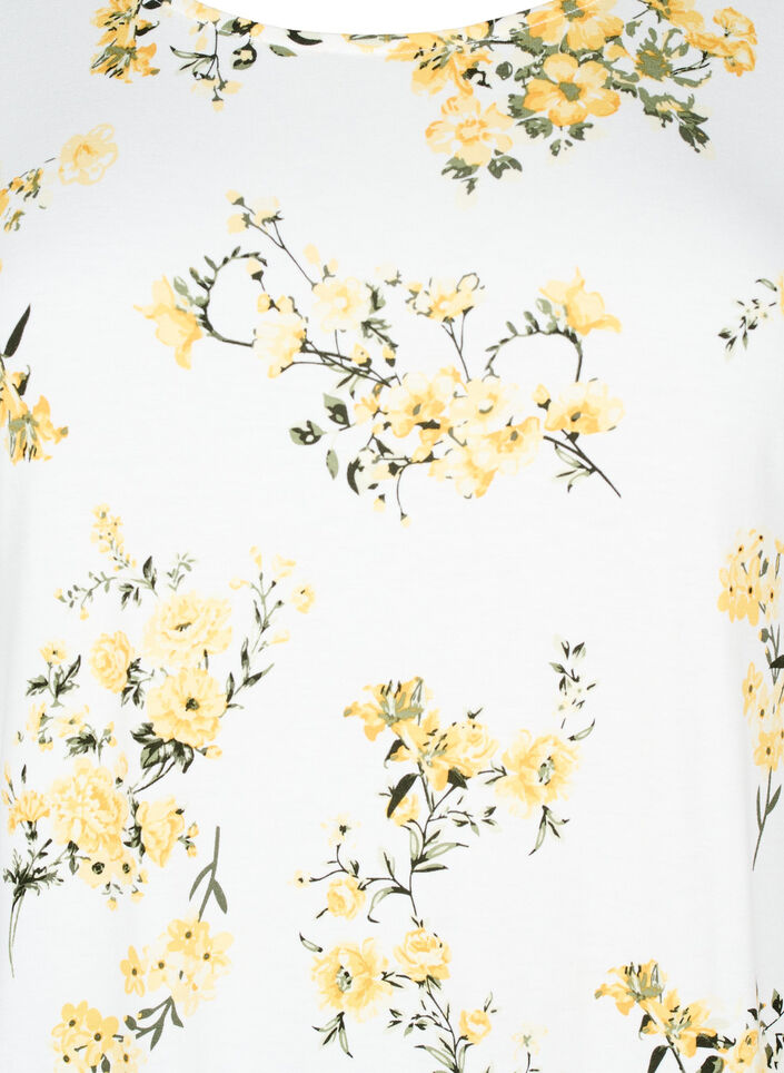 T-shirt avec imprimé floral, Jaune, Packshot image number 2