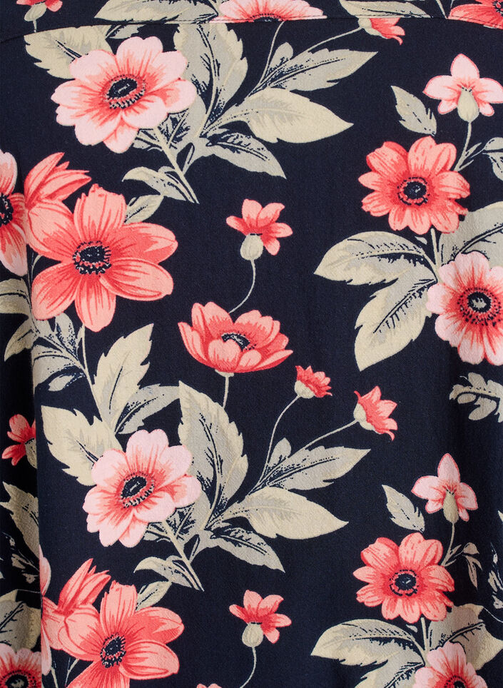 Kurz&auml;rmliges Baumwollkleid mit Aufdruck, Blau, Packshot image number 2