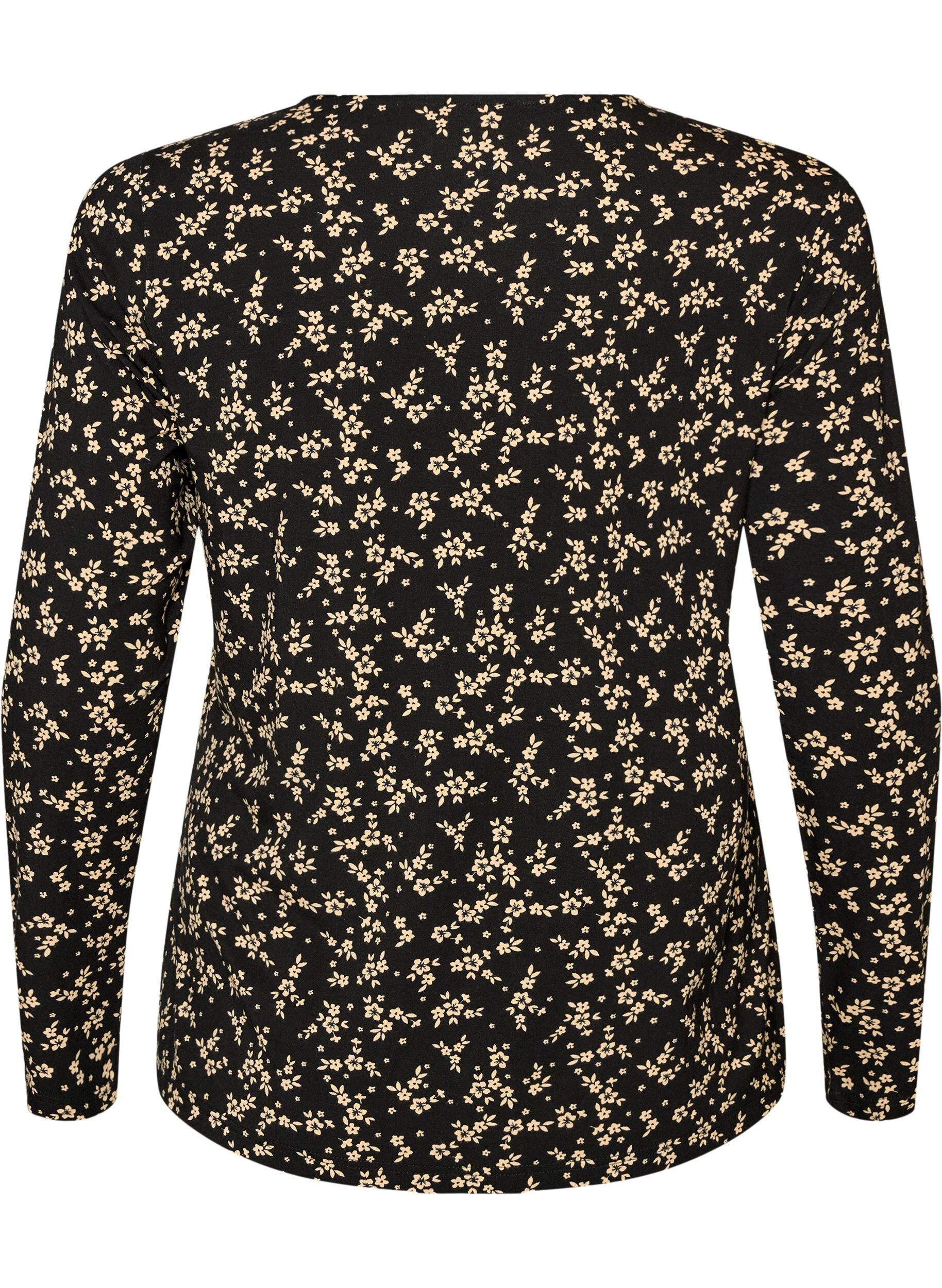 ZizziLang&auml;rmelige Bluse, Schwarz, Packshot image number 1