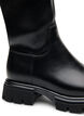 Langer Stiefel aus Kunstleder mit klobiger Sohle, Schwarz, Packshot image number 2
