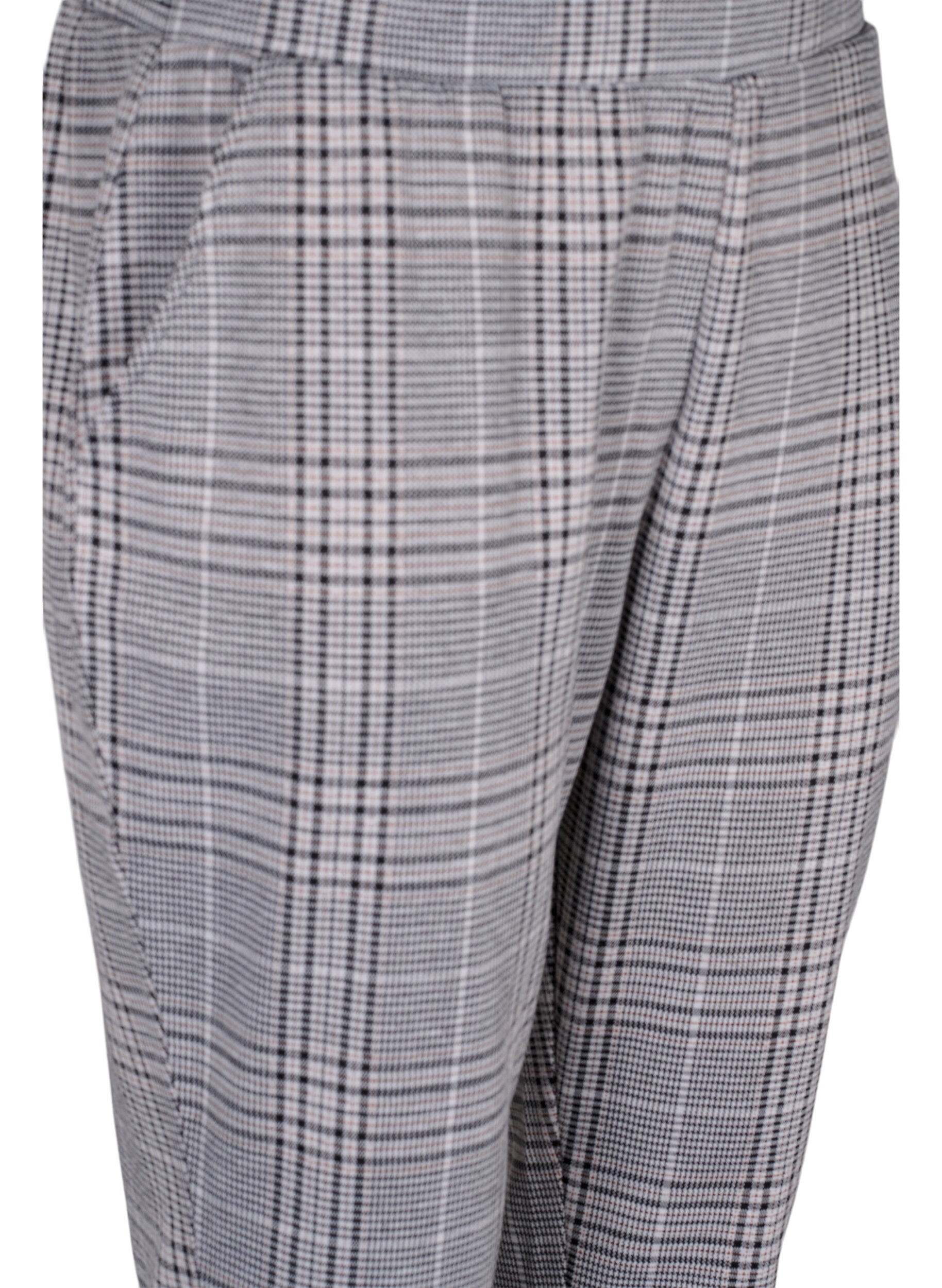 Zizzi Pantalon court Maddison &agrave; carreaux, Black Check, Packshot image number 2