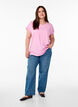 Kurz&auml;rmeliges T-Shirt aus einer Baumwollmischung, Pink, Model image number 1