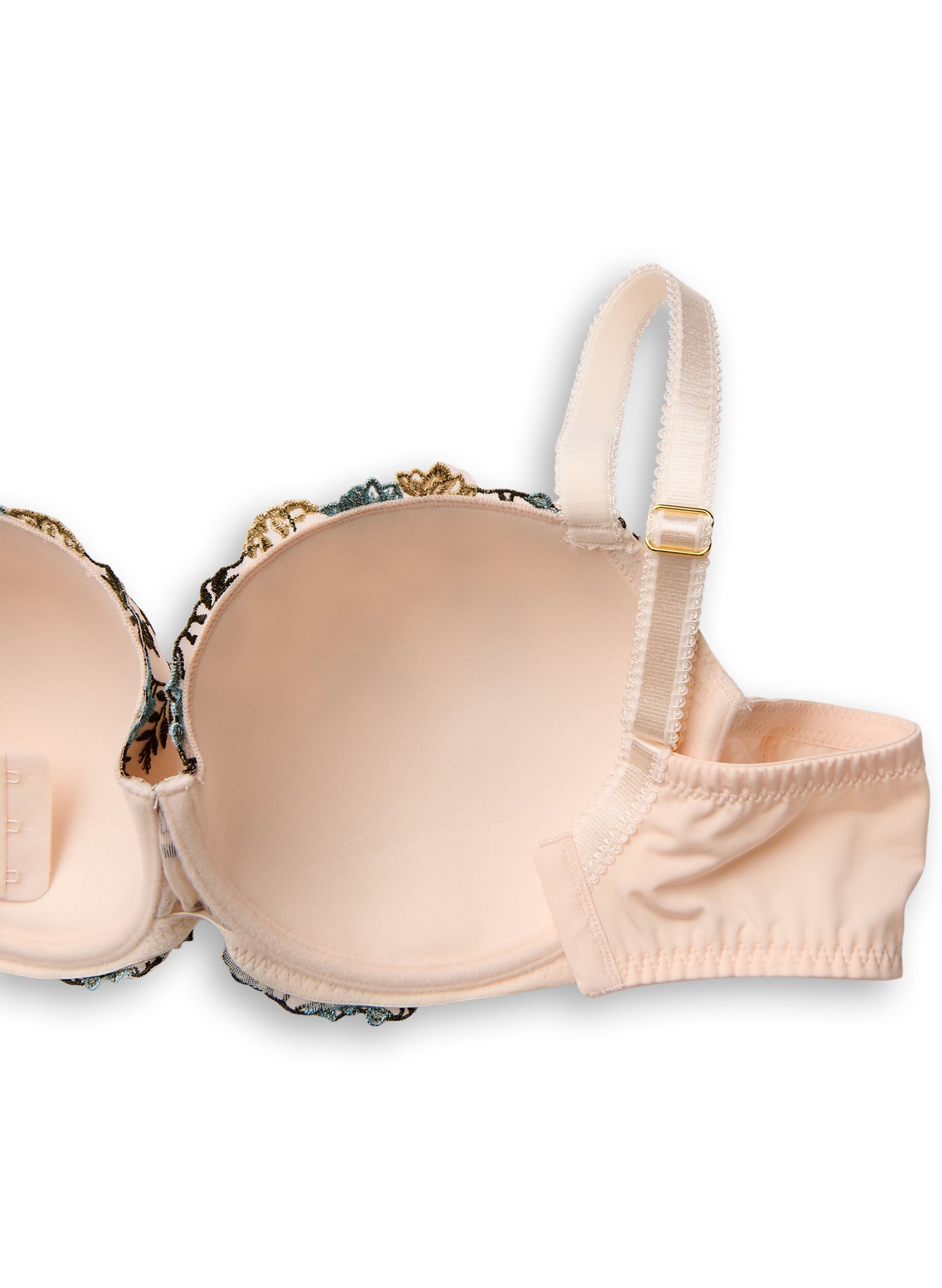 Zizzi Geformter BH mit aufgestickten Blumen, Rot, Packshot image number 3