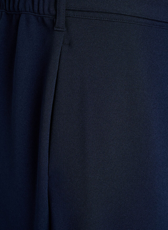 Pantalon taille haute avec ceinture et boucle dor&eacute;e, Bleu, Packshot image number 3