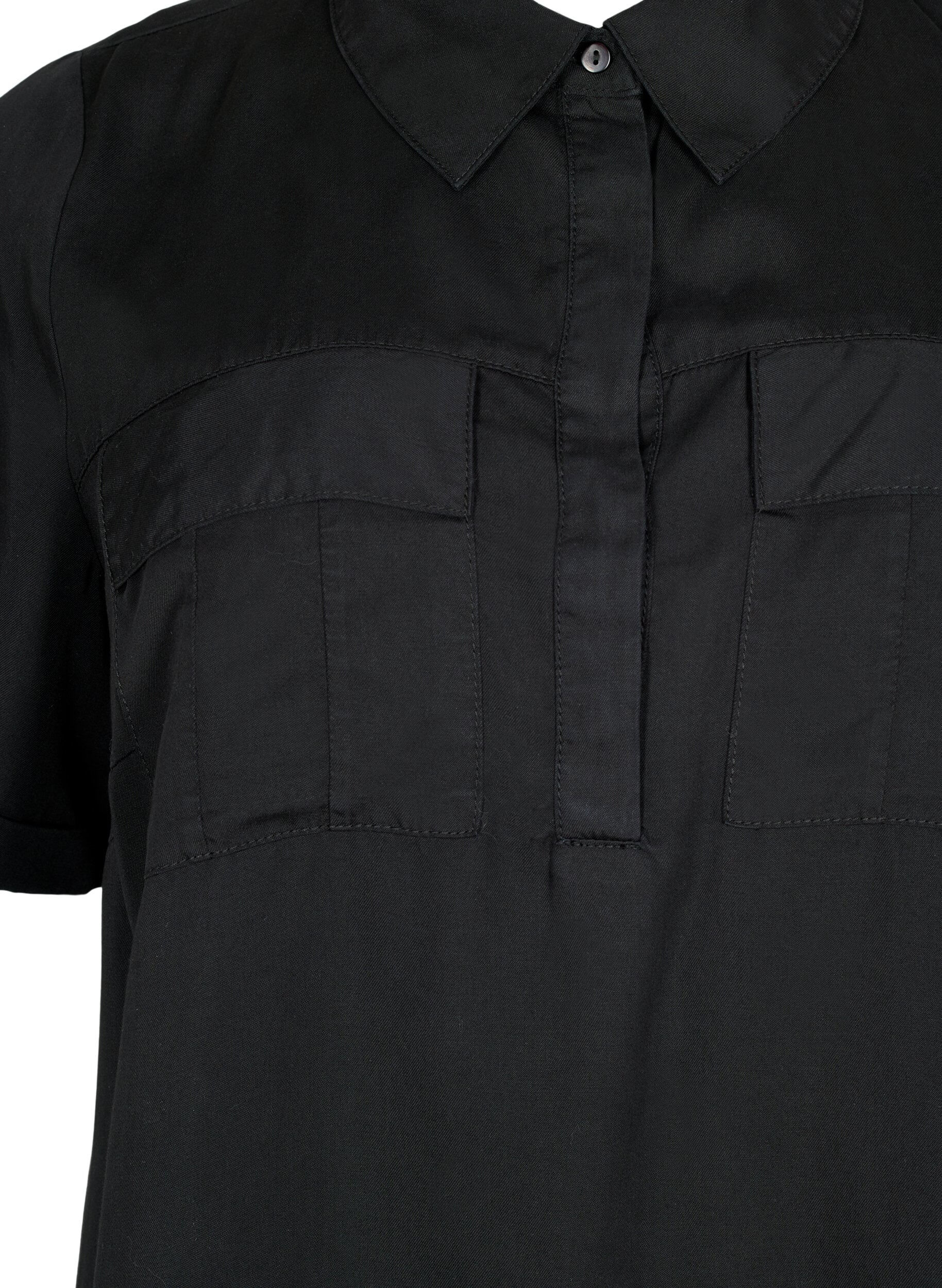 Zizzi Tunique &agrave; manches courtes en lyocell (TENCEL&trade;), Black, Packshot image number 2