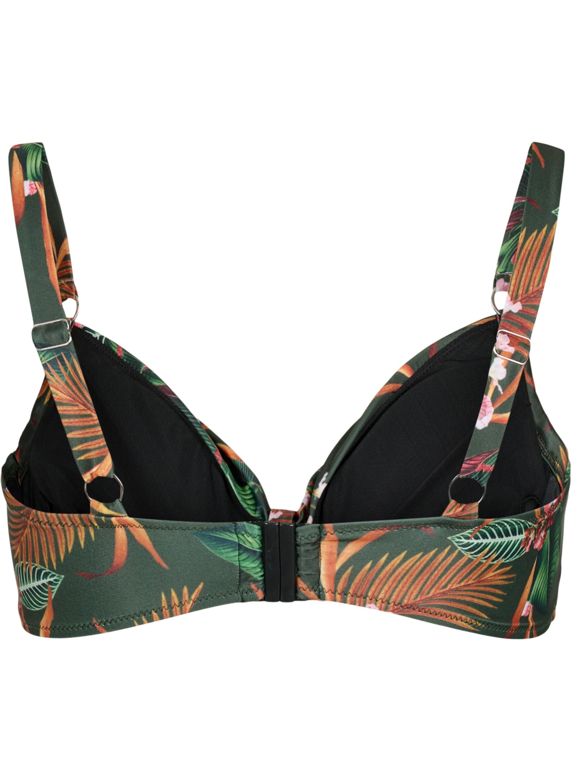 Zizzi B&uuml;gel-Bikini-BH mit Motiv, Gr&uuml;n, Packshot image number 1