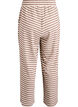 Gestreifte Schlafanzughose mit hoher Taille und weiten Beinen, Beige, Packshot image number 1