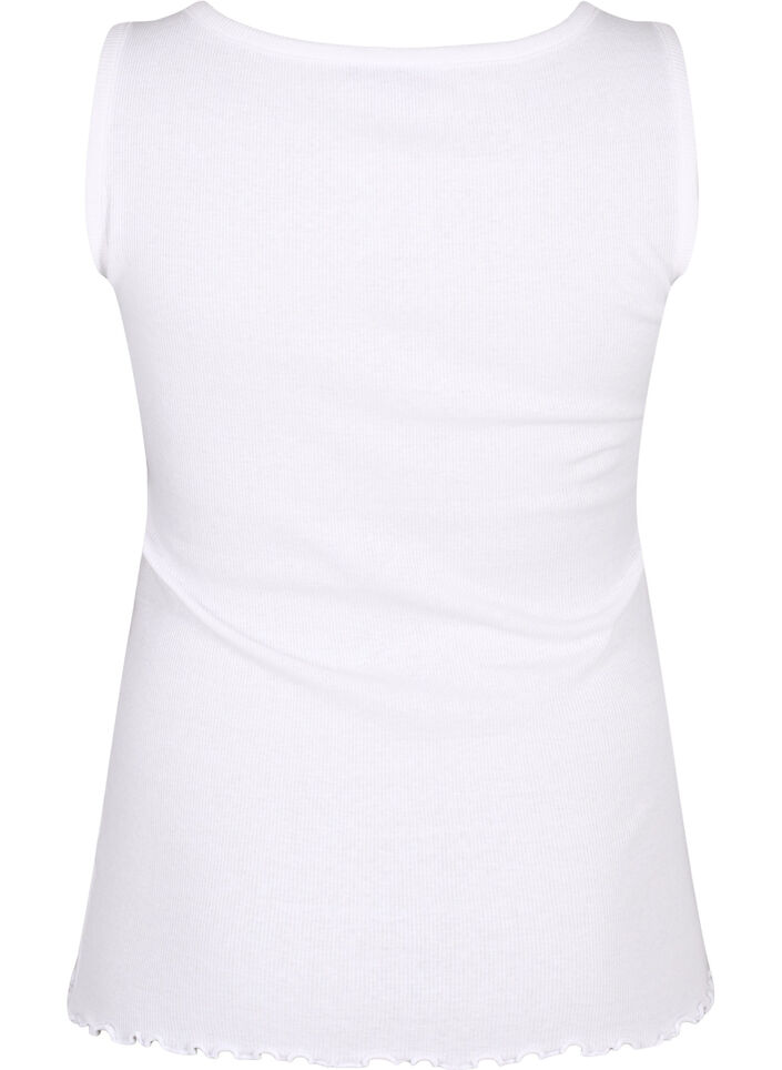 Geripptes Tanktop mit Knöpfen, Bright White, Packshot image number 1