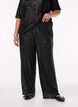 Hoch taillierte Paillettenhose mit weiten Beinen, Schwarz, Model image number 2