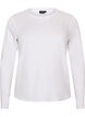Langarm-Basic-T-Shirt mit Rundhalsausschnitt, Wei&szlig;, Packshot image number 0