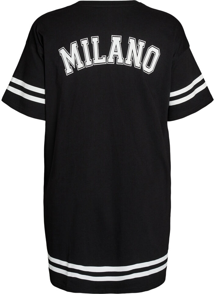 Sportliches T-Shirtkleid aus Baumwolle, Schwarz, Packshot image number 1