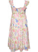 Robe longue fleurie en lyocell avec volants, Blanc, Packshot image number 1