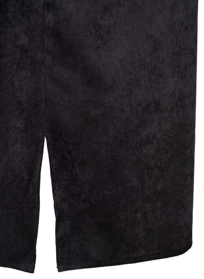 Kordkleid mit 3/4 Ärmeln und Knöpfen, Black, Packshot image number 2