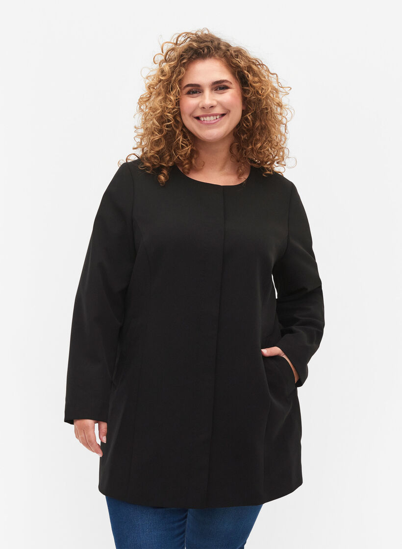 Veste l&eacute;g&egrave;re et classique de printemps, Black, Model image number 0