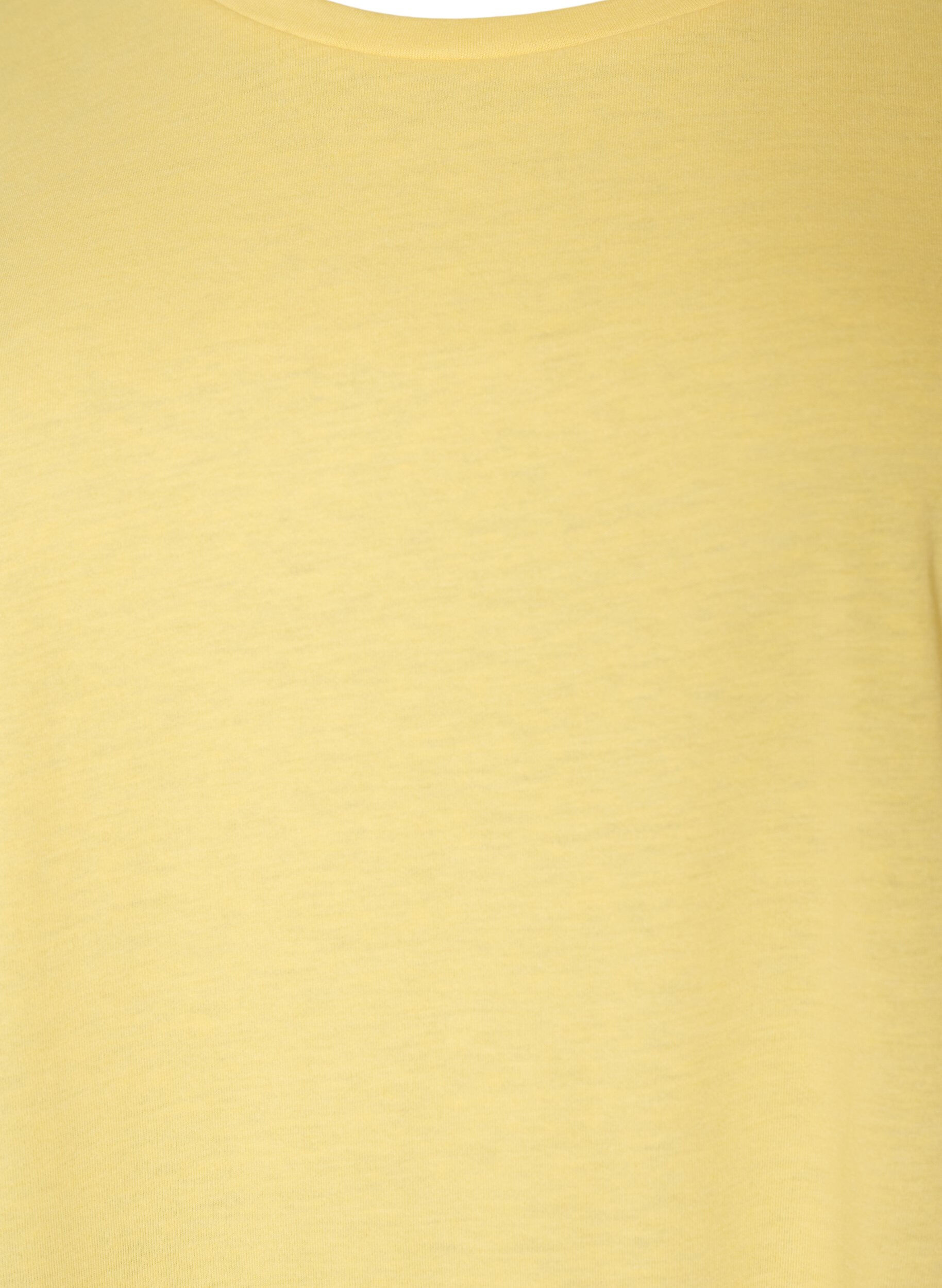 ZizziT-shirt &agrave; manches courtes en coton m&eacute;lang&eacute;, Jaune clair, Packshot image number 2