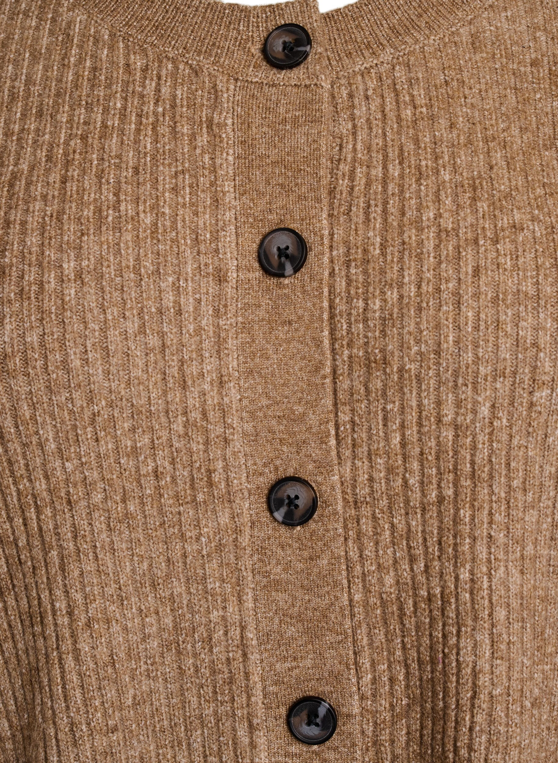 Zizzi Cardigan en tricot c&ocirc;tel&eacute; avec boutons, Marron, Packshot image number 2