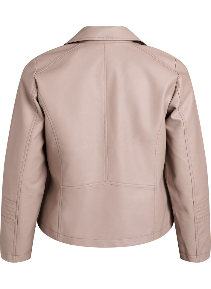 Bikerjacke aus Kunstleder, Beige, Packshot image number 1