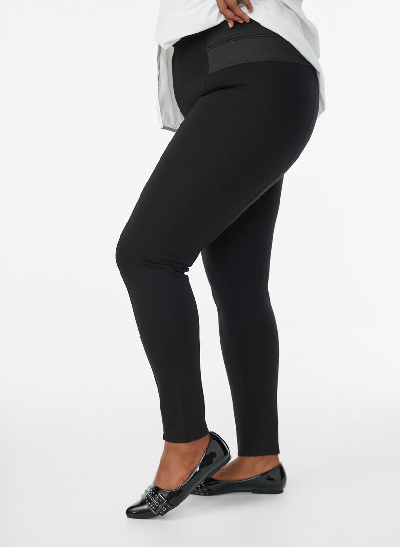 Leggings mit breitem Gummibund an der Taille, Schwarz, Model