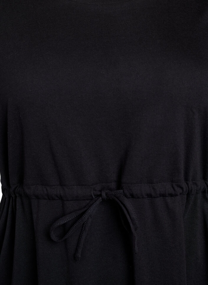 FLASH - Robe t-shirt courte avec ceinture à nouer, Noir, Packshot image number 2