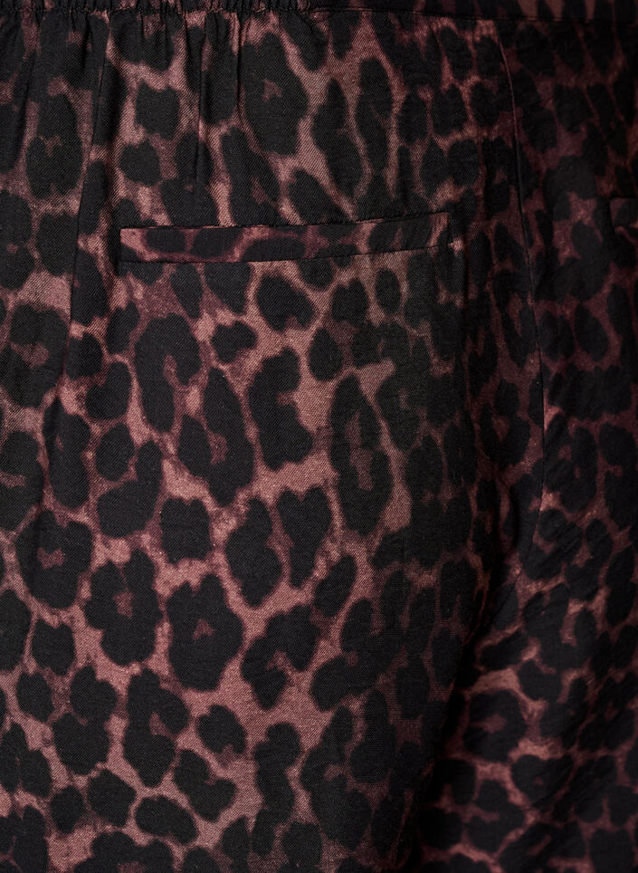 Pantalon en viscose avec taille &eacute;lastiqu&eacute;e et jambes droites, Marron, Packshot image number 3
