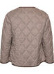 Steppjacke mit kleinem Karomuster und Kontrastbesatz, Braun, Packshot image number 1