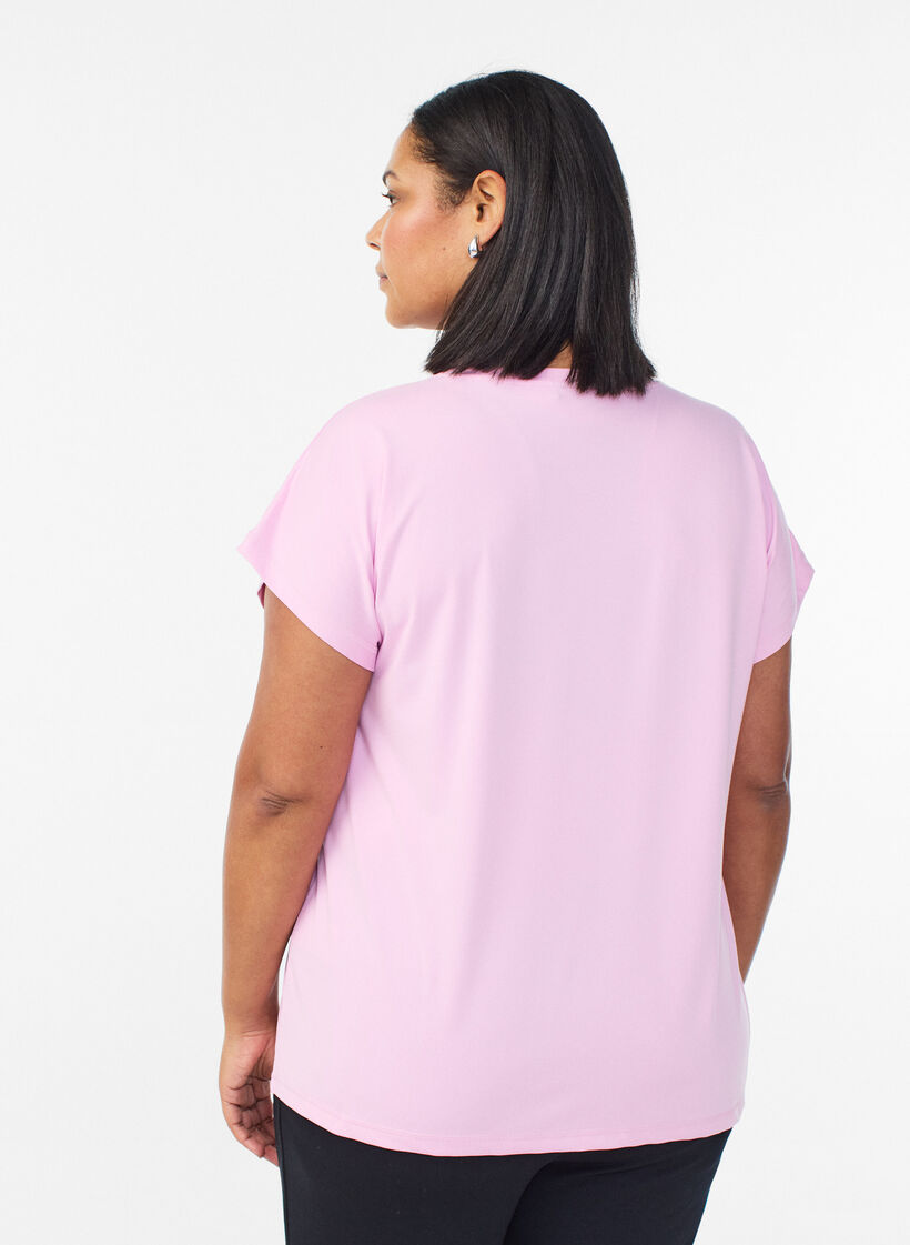 Einfarbiges Trainings-T-Shirt, Pink, Model image number 2