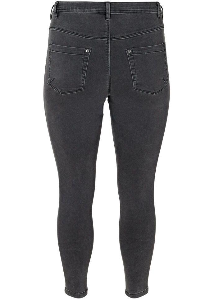 Cropped Amy Jeans mit Reißverschluss, Grau, Packshot image number 1