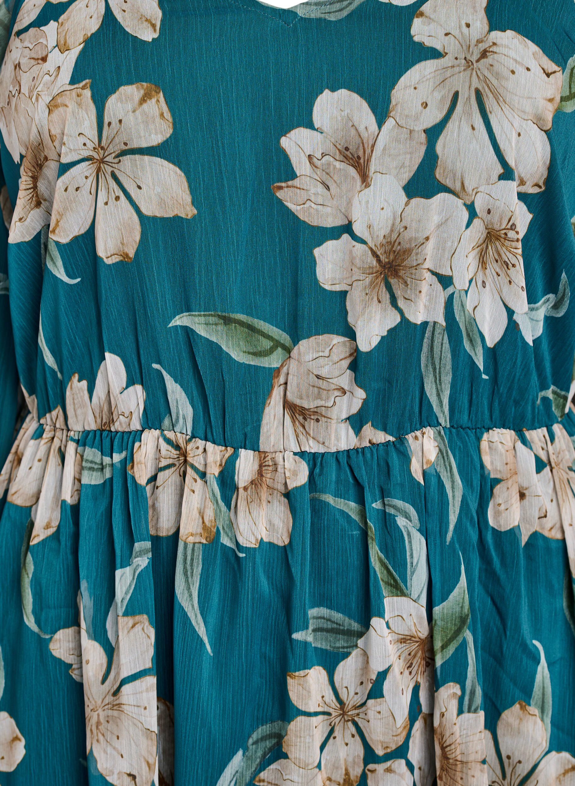 ZizziPartykleid aus Chiffon mit langen &Auml;rmeln, Gr&uuml;n, Packshot image number 2