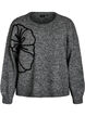 Pull avec application florale, Gris, Packshot image number 0