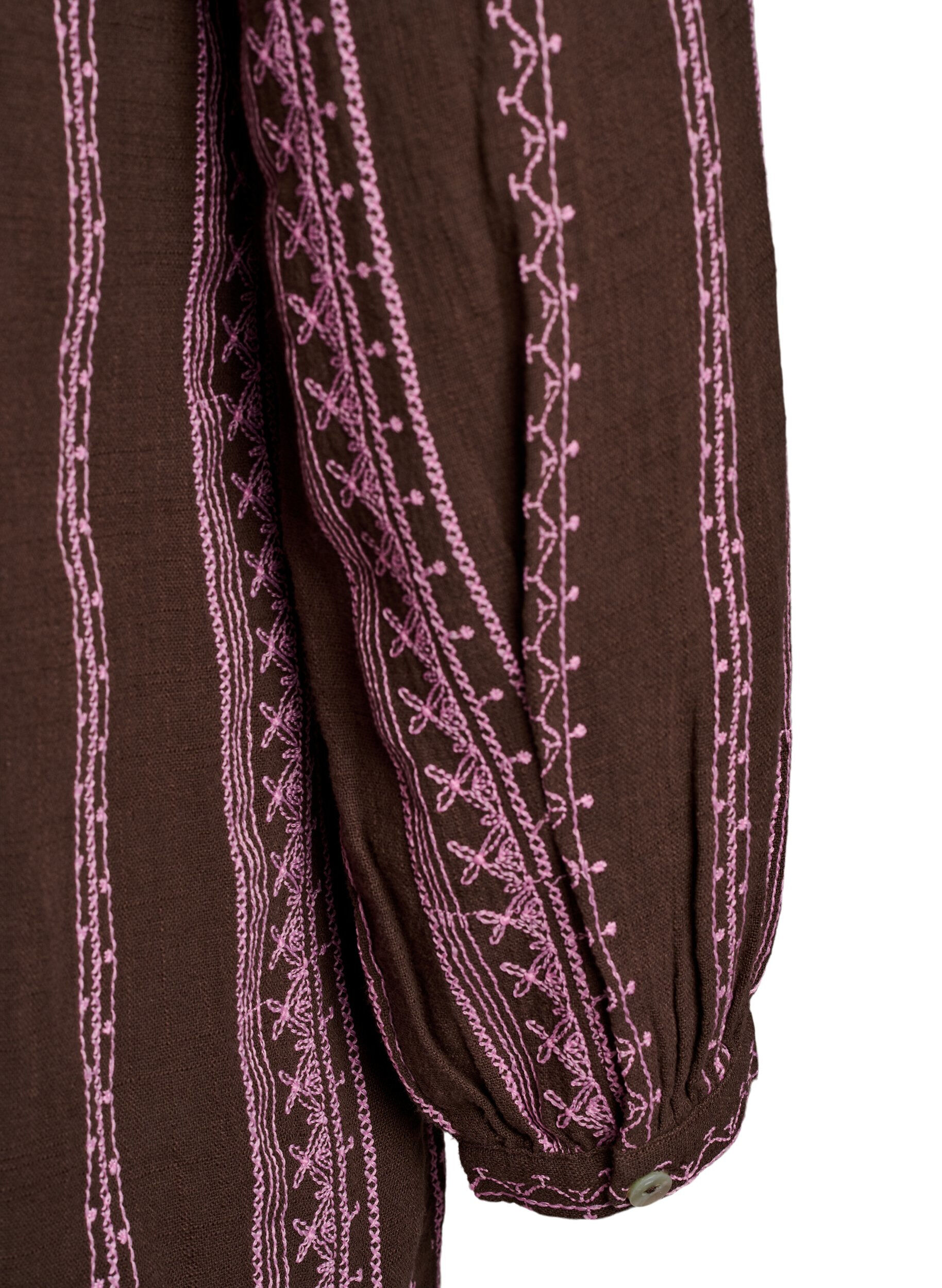 Zizzi Tunika mit aufgesticktem Muster, Braun, Packshot image number 3