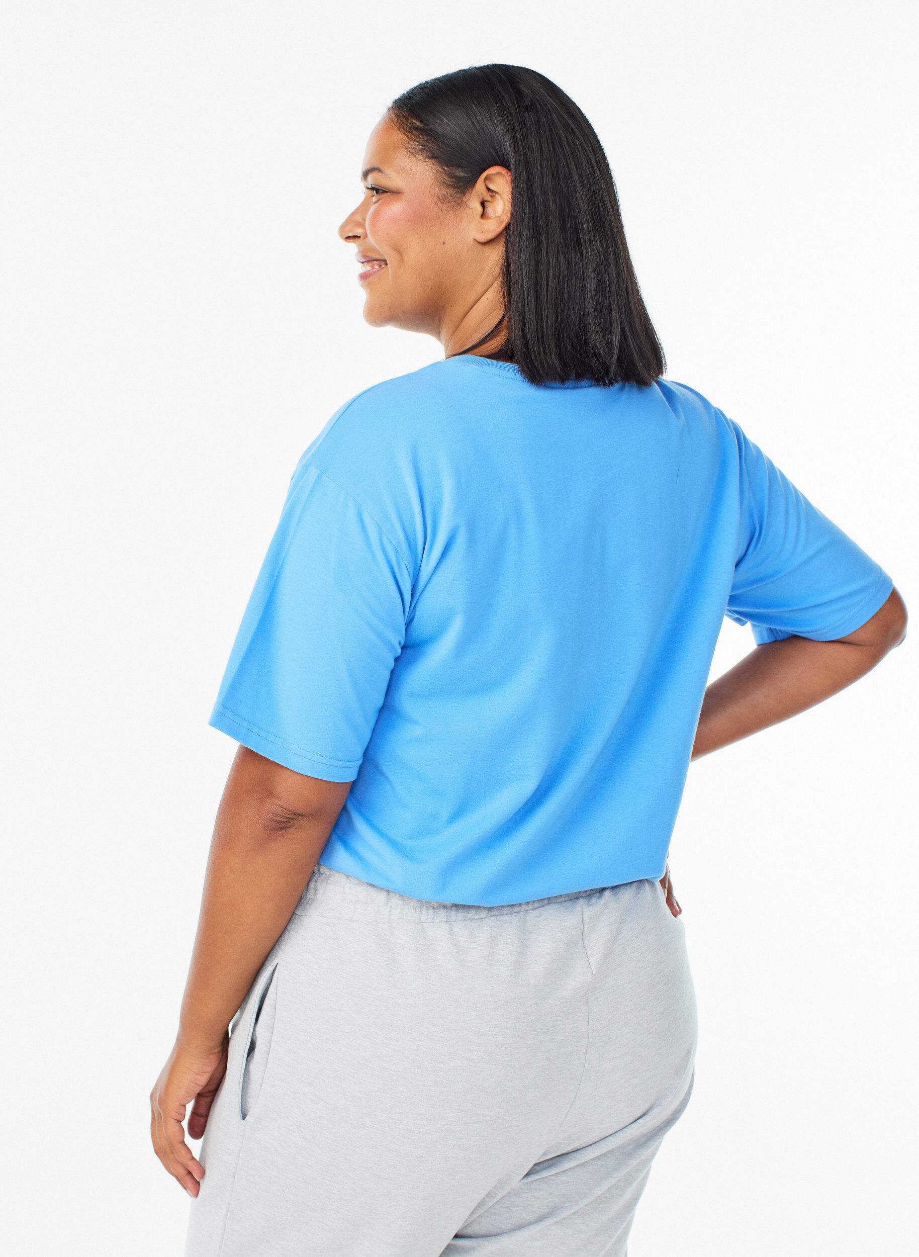 ZizziT-shirt sportif en coton bio, Bleu, Model image number 2