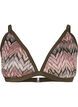 Gemustertes triangle bikini top, Beech AOP, Packshot image number 0