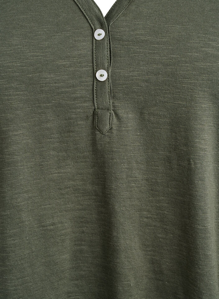 T-Shirt mit Knopfleiste, Gr&uuml;n, Packshot image number 2