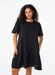 Robe &agrave; manches courtes en coton &agrave; une coupe &eacute;vas&eacute;e, Noir, Model image number 0