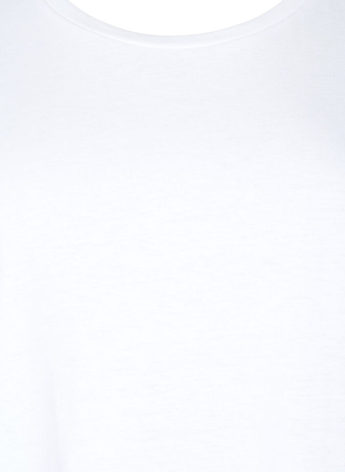 Kurzärmliges T-Shirt aus einer Baumwollmischung, Bright White, Packshot image number 2