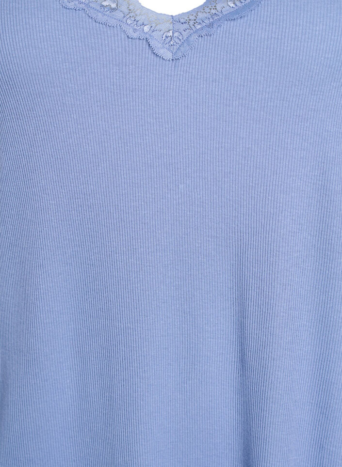 Nachthemd mit Spitzensaum, Blau, Packshot image number 2