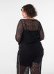 Blouse en dentelle transparente avec manches longues, Noir, Model image number 2