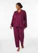 Baumwoll-Pyjamahose mit hohem Bund, Dunkles Bordeaux, Model image number 0