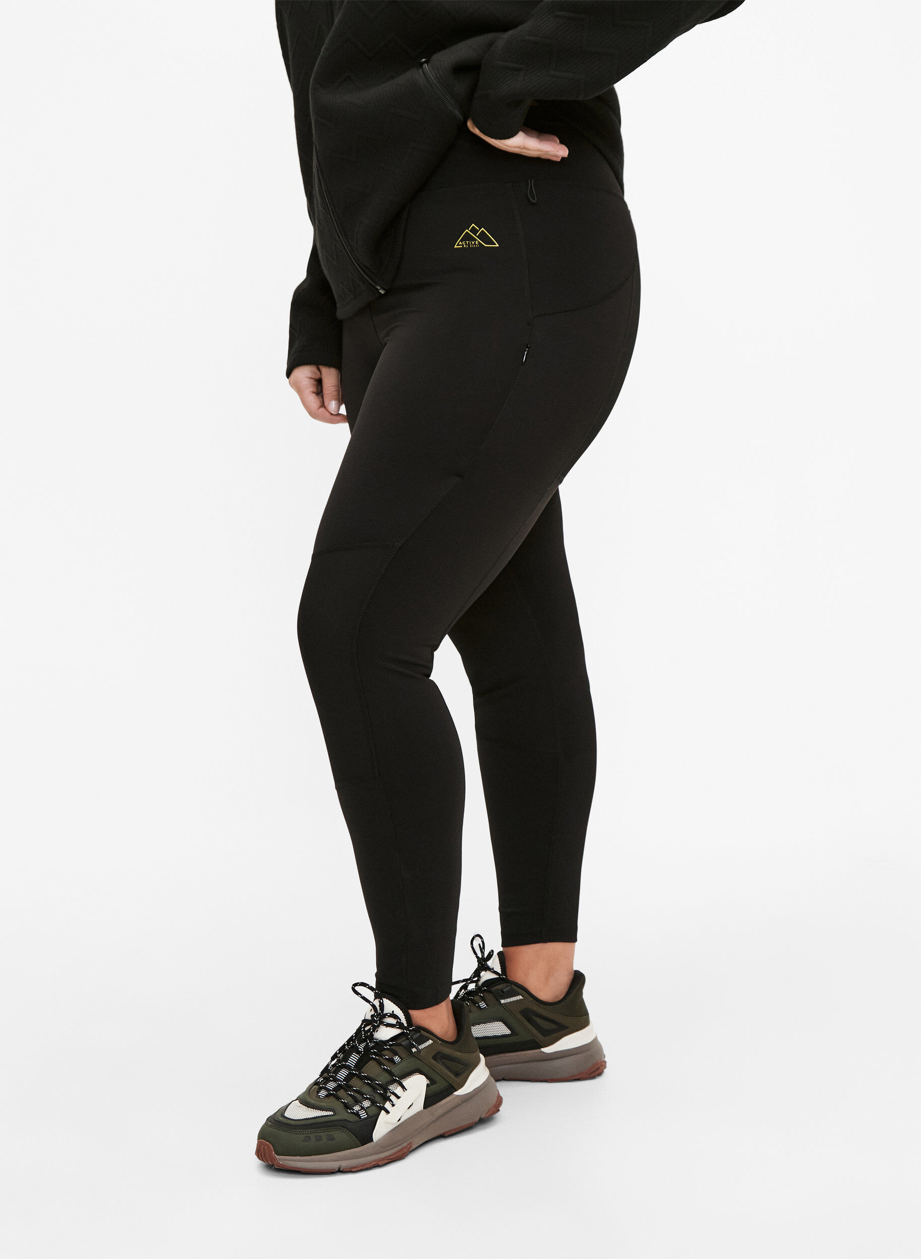 Zizzi Legging de sport extensible et durable avec des poches, Black, Model image number 0