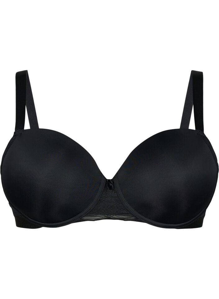 Soutien-gorge moul&eacute; en tulle, Noir, Packshot