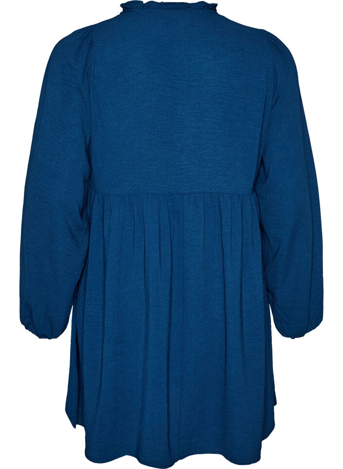Robe coupe &eacute;vas&eacute;e avec une taille empire, Bleu, Packshot image number 1