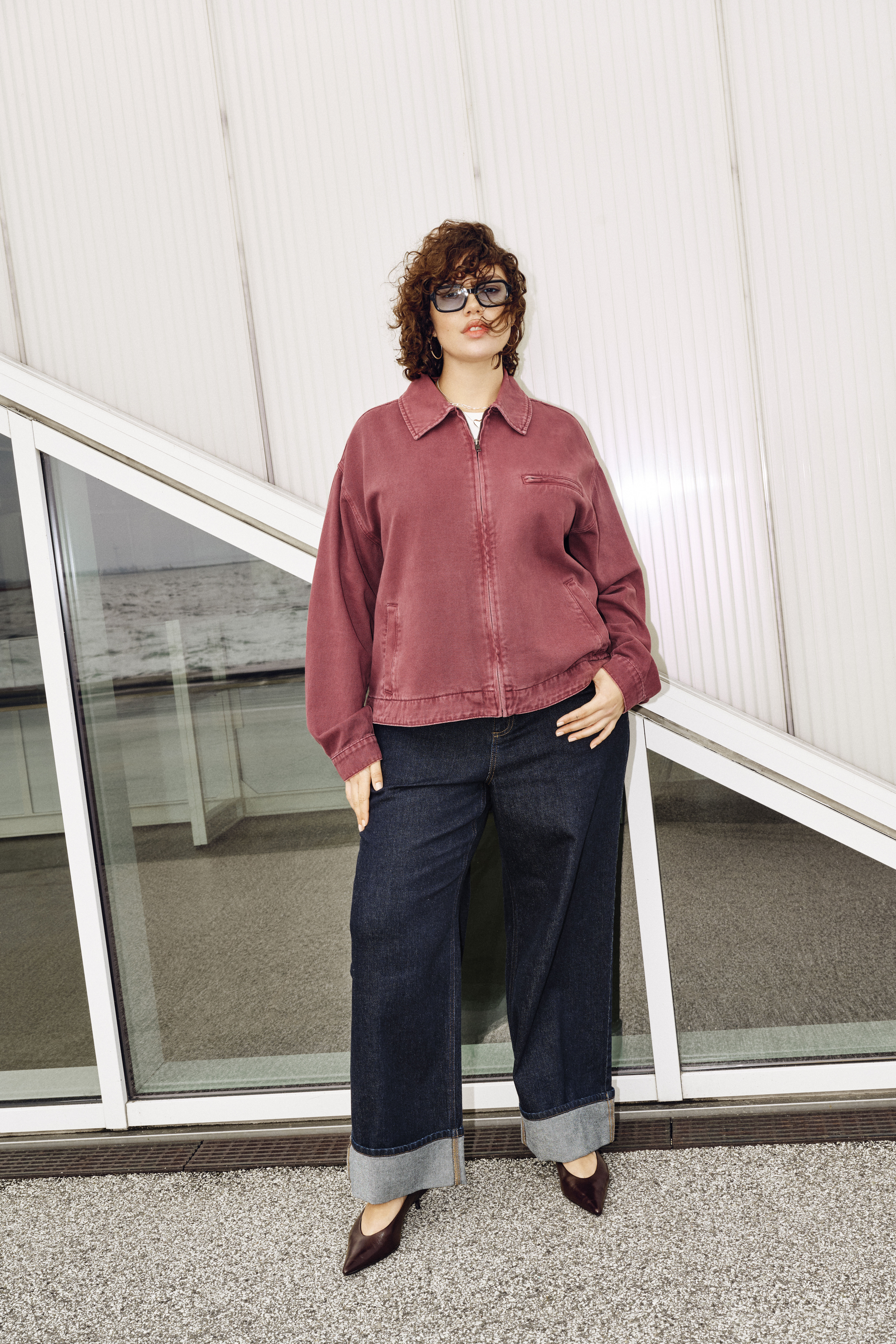 Zizzi Veste en jean color&eacute;e, , Model