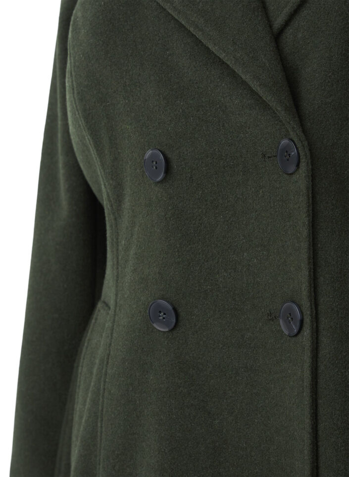 Kurze Wolljacke mit Gürtel, Forest Night Mel., Packshot image number 2