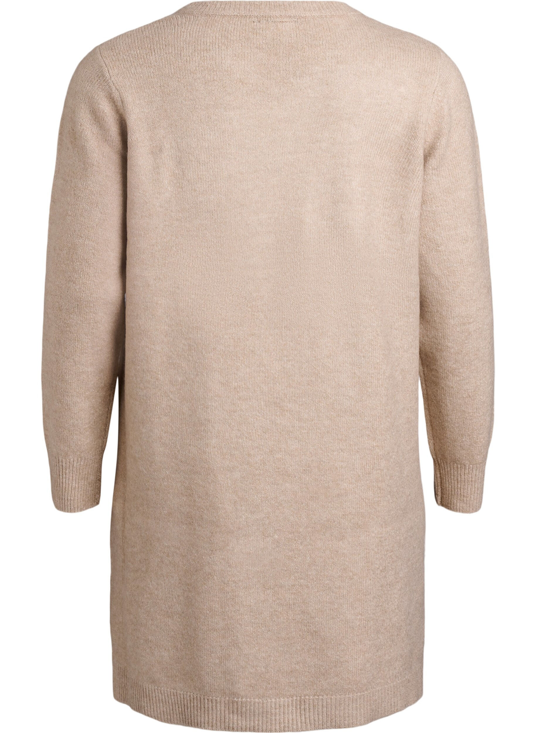 Zizzi Robe courte en maille avec des strass, Beige, Packshot image number 1