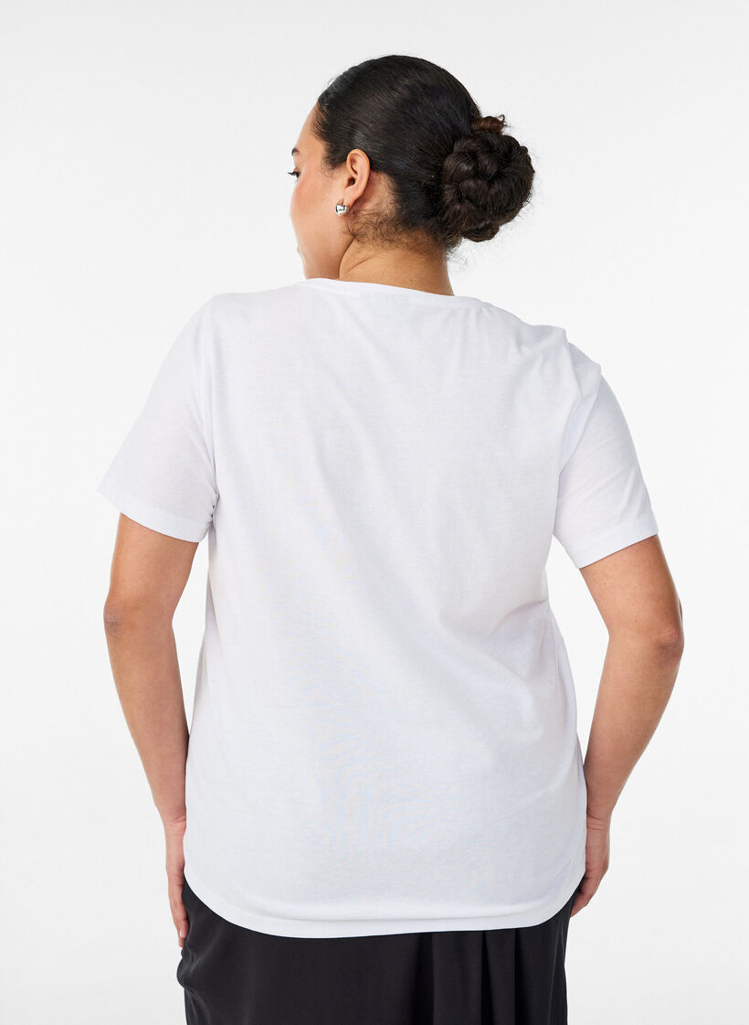 T-shirt imprim&eacute;, Blanc, Model image number 2