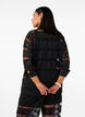 Lockere Bluse mit Spitze und transparentem Mesh, Black, Model image number 1