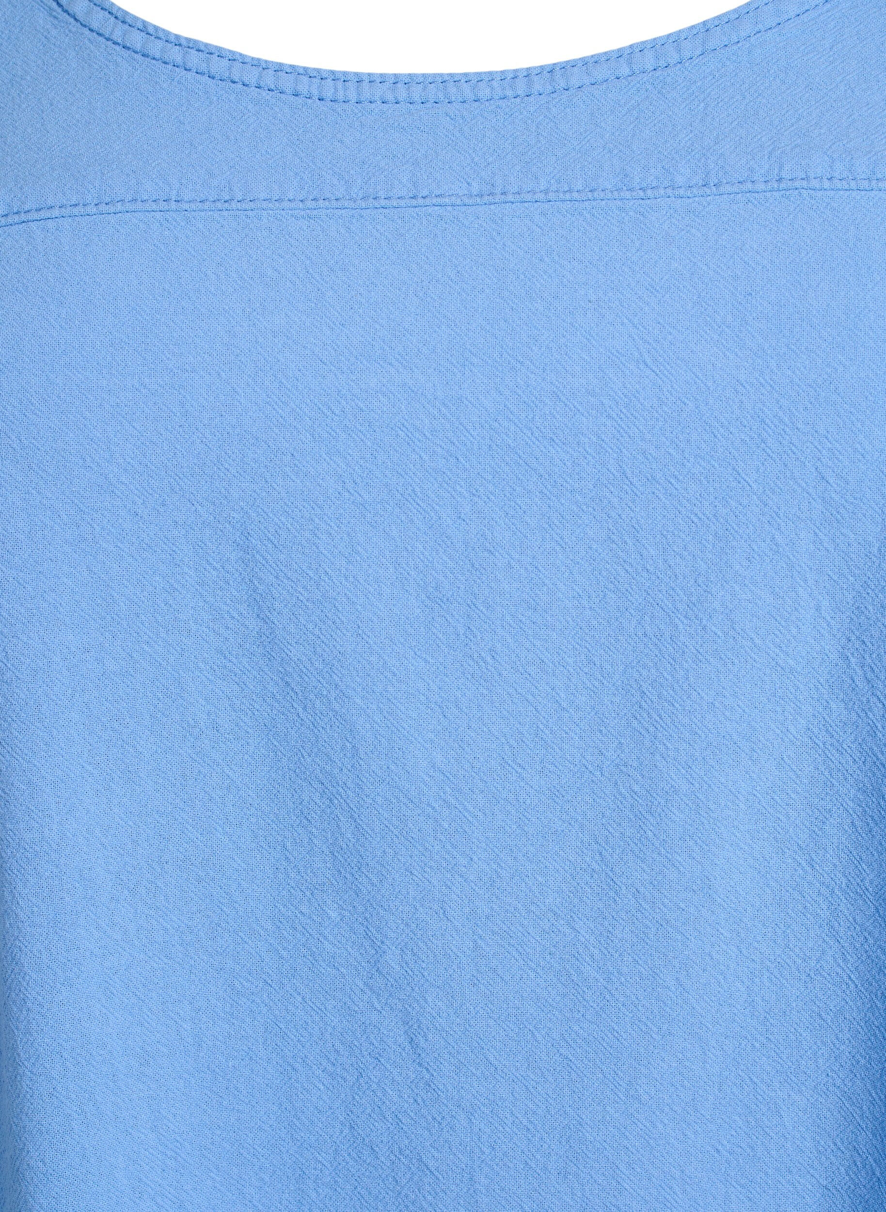ZizziRobe en coton &agrave; manches courtes, Bleu Clair, Packshot image number 2