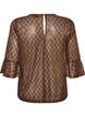 Blouse transparente avec sequins et motif &agrave; losanges, Marron, Packshot image number 1