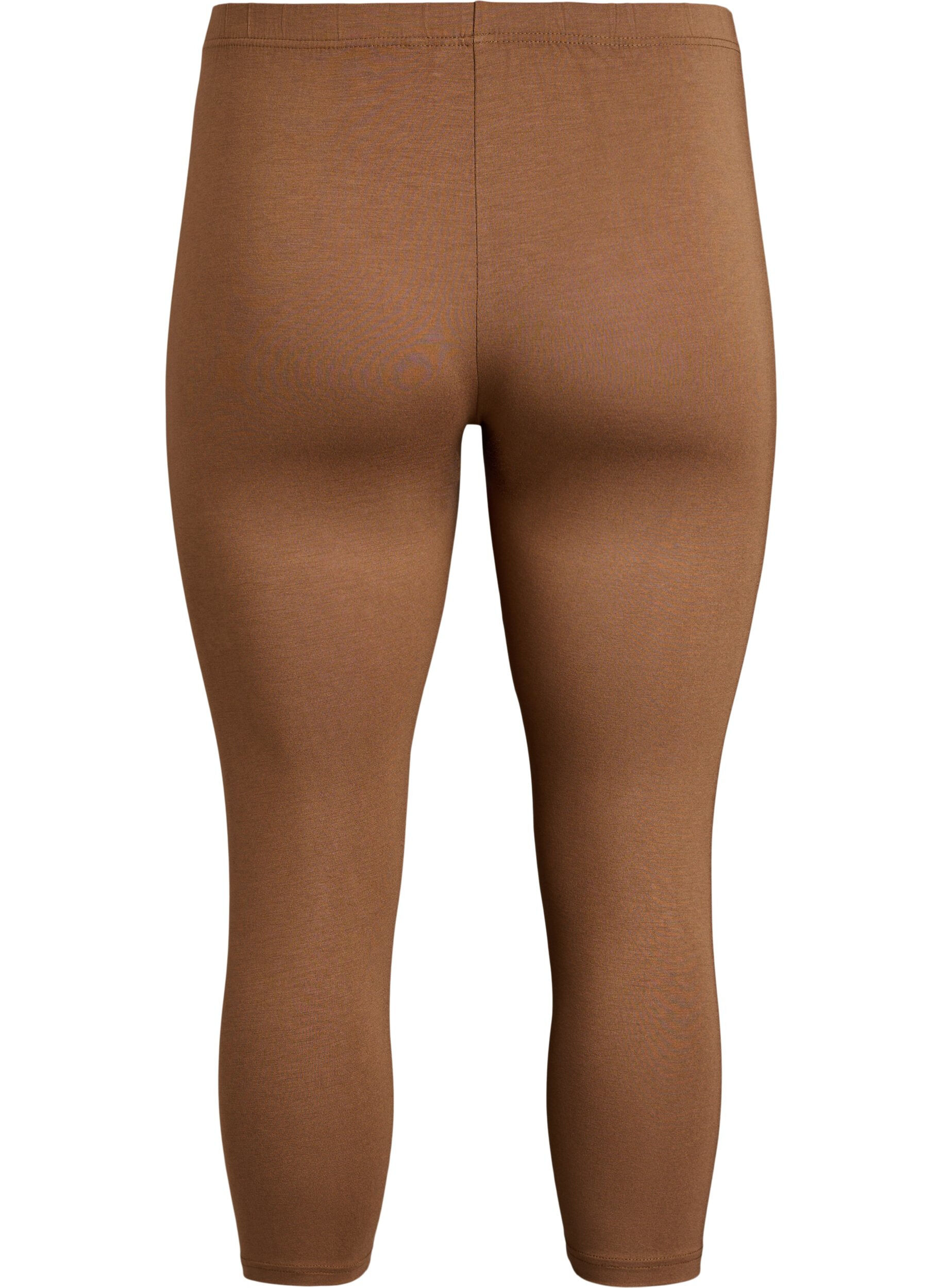 Zizzi Basic 3/4-Leggings aus Viskose, Braun, Packshot image number 1