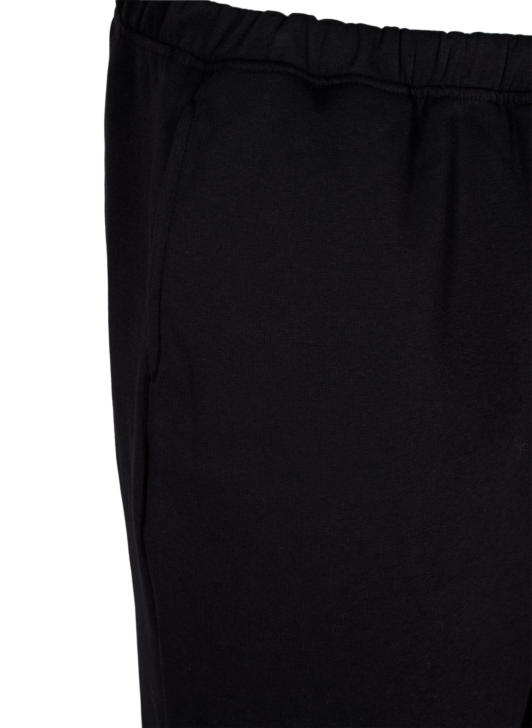 ZizziPantalon ample en coton avec poches, Noir, Packshot image number 2